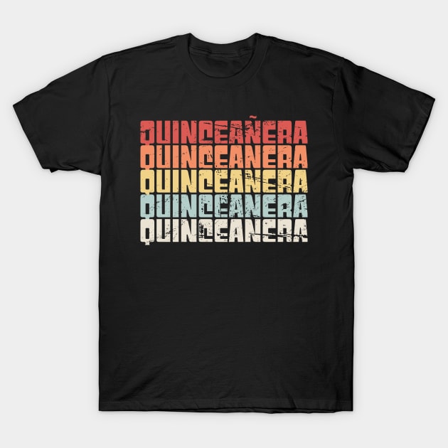 Retro 70s QUINCEANERA Text T-Shirt by MeatMan